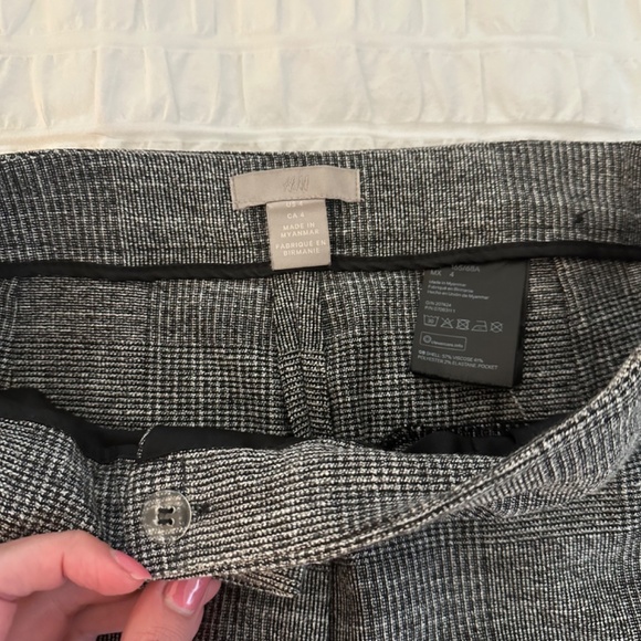 NWOT H&M glen check plaid ankle pants - Picture 5 of 8